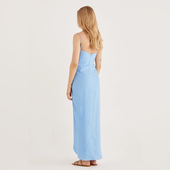 Rumer Pepper Lace Up Maxi Dress in Blue, NWT, Small - Picture 3 of 5
